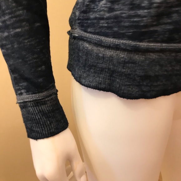 No Boundaries Burnout Hoodie Jacket Womens Junior Size XS Blue Varsity Stripe - Picture 9 of 15